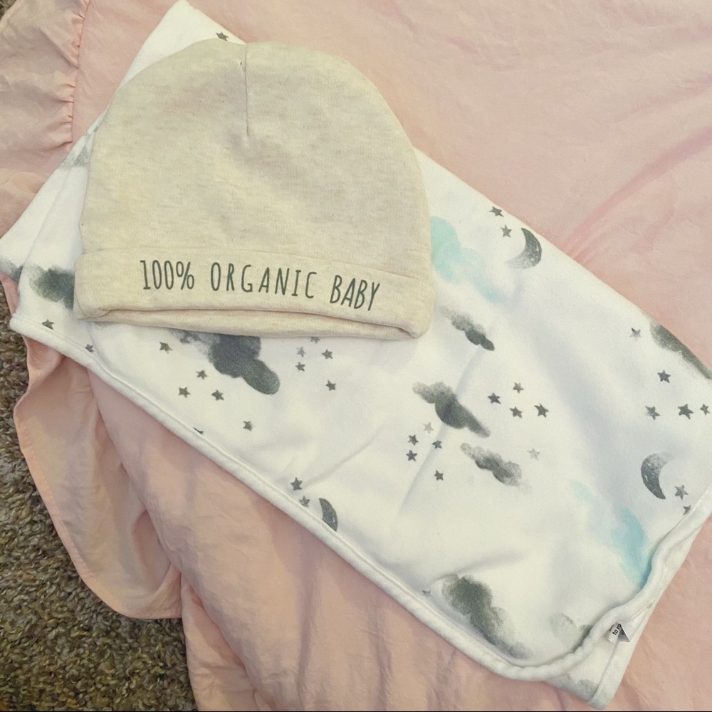100% organic baby blanket and hat
